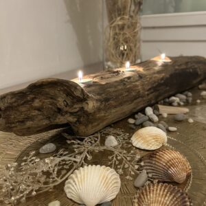 Bougeoir personnalisé en bois flotté