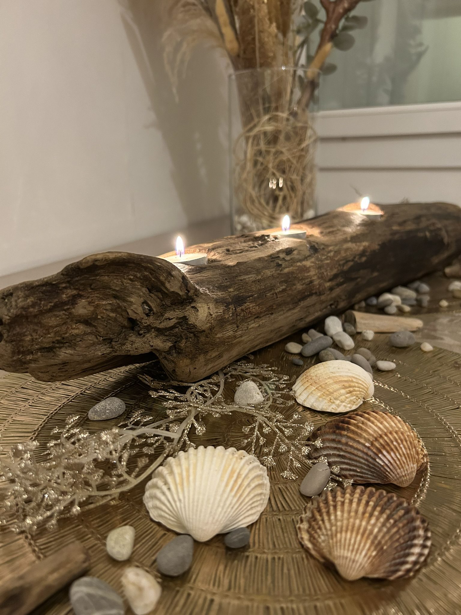 Bougeoir personnalisé en bois flotté