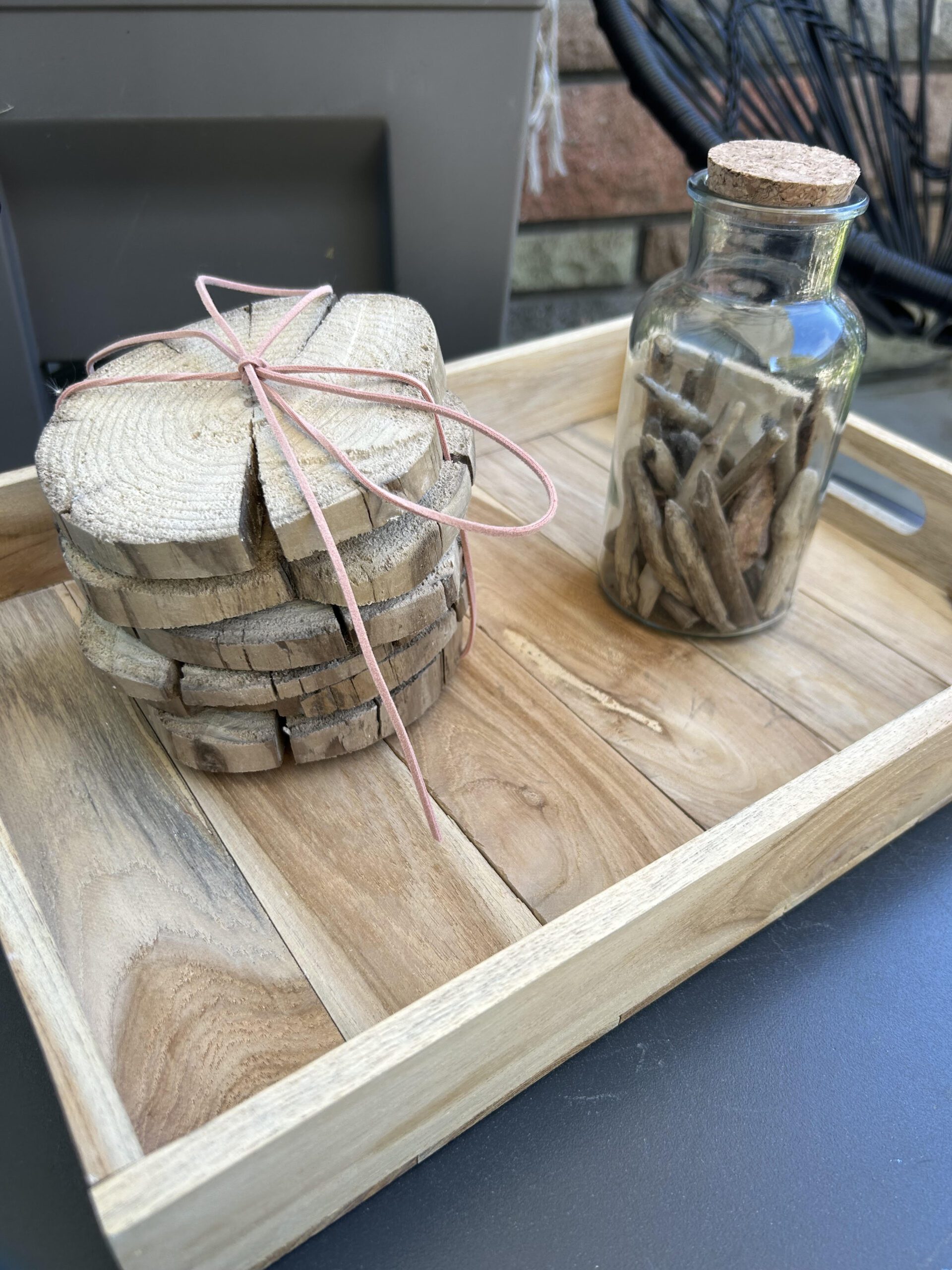 lot de sous-verres artisanaux en bois flotté pièce unique fait main