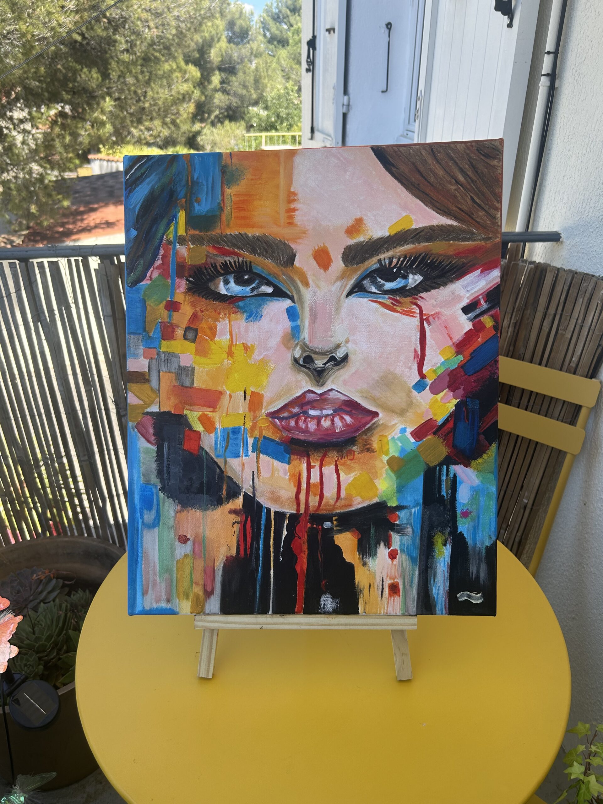 Toile artistique Le Regard Profond avec visage féminin et regard intense