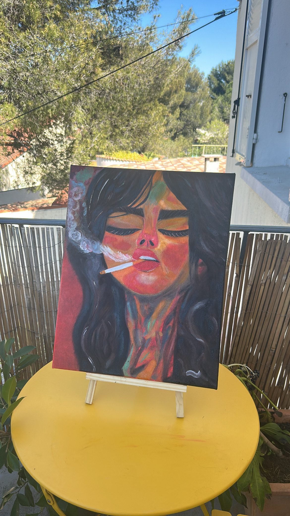 Portrait de femme à l’huile sur toile Portrait contemporain / Expressionnisme coloré.