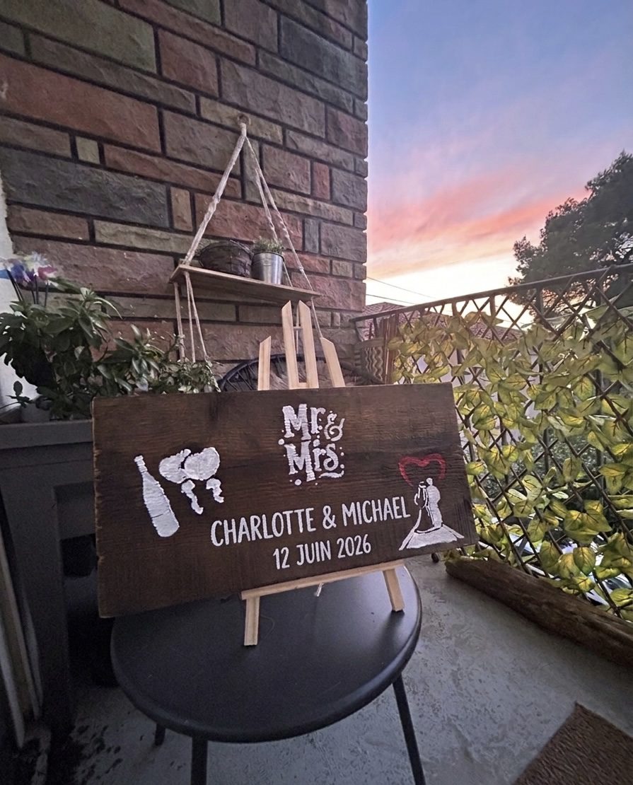 Panneau en bois flotté personnalisé pour événement décoration artisanale naturelle