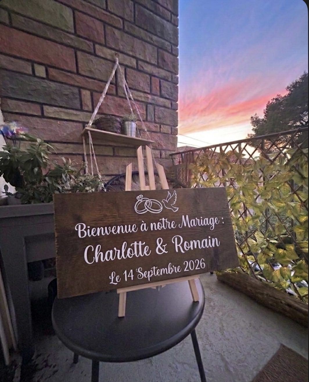 Panneau en bois fait main pour mariage baptême anniversaire décoration bohème