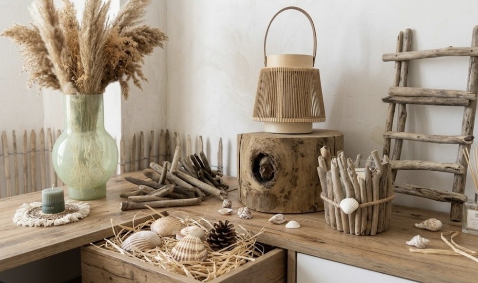 Boutique en ligne de meubles et décorations artisanales en bois : créations uniques faites main comprenant mobilier, objets décoratifs, pièces en bois flotté et éléments de décoration pour intérieur, au style naturel et authentique.